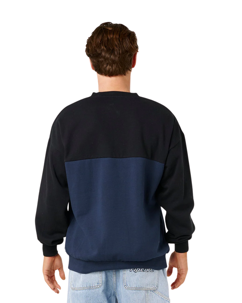 Rip Curl Mens Panel Beater Crew in Black-1