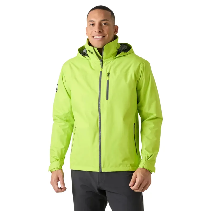 Helly Hansen Mens Crew Hooded Midlayer Jacket 2 in Luminous Green-2