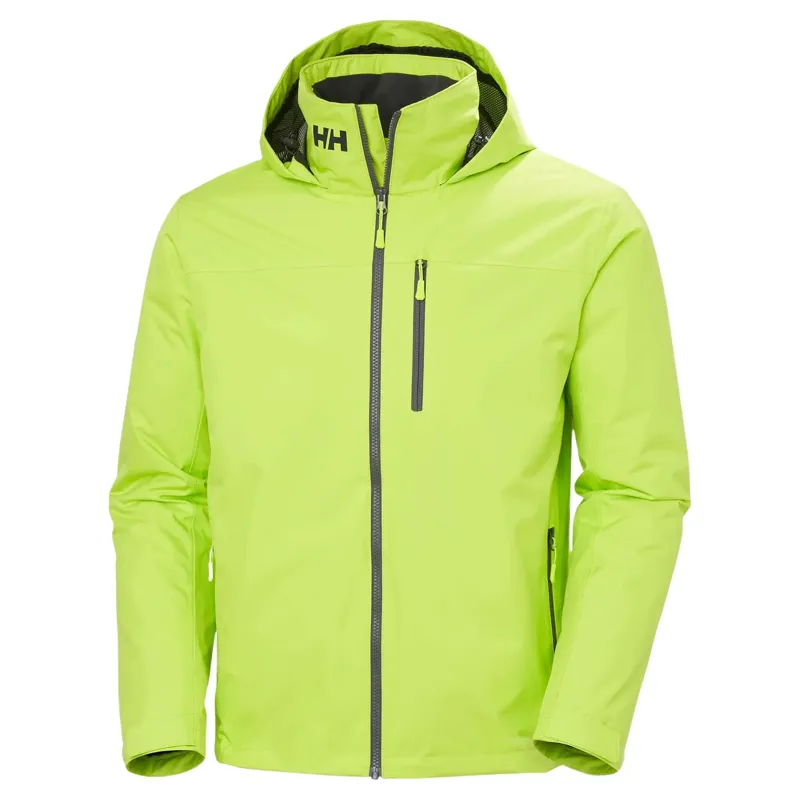 Helly Hansen Mens Crew Hooded Midlayer Jacket 2 in Luminous Green