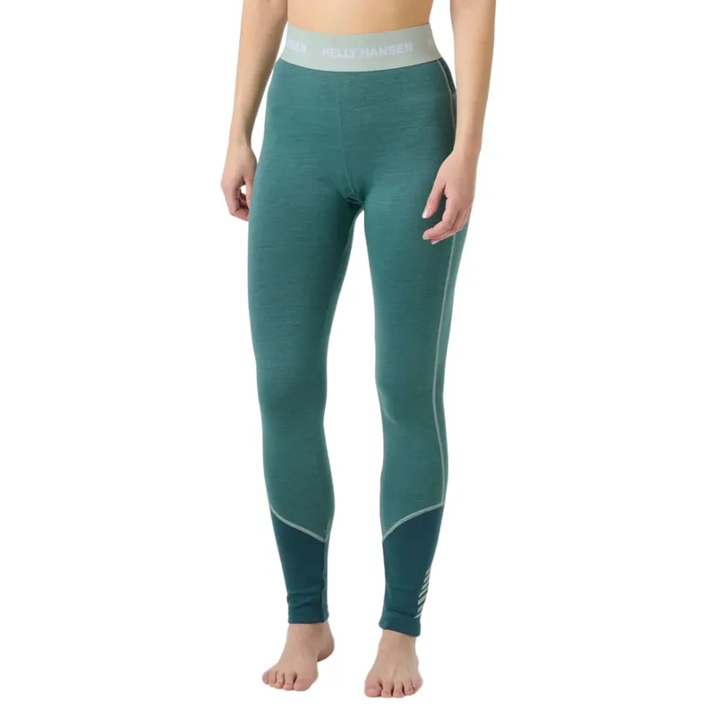 Helly Hansen Womens Lifa Merino Midweight Base Layer Pants in Opal Green