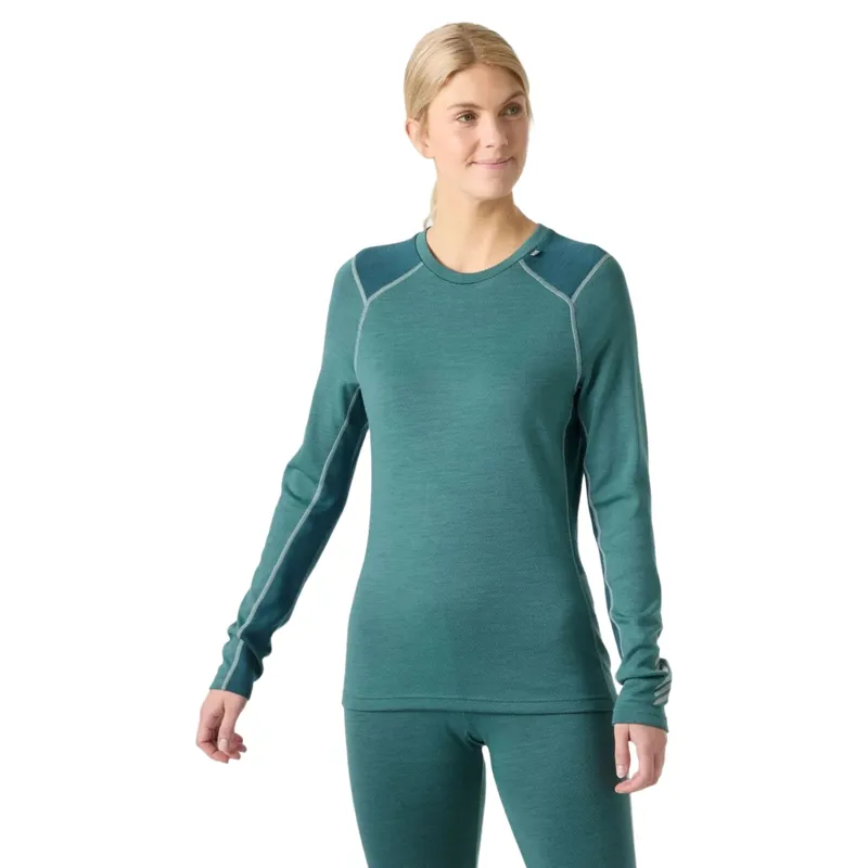 Helly Hansen Womens Lifa Merino Midweight Crew Base Layer in Opal Green