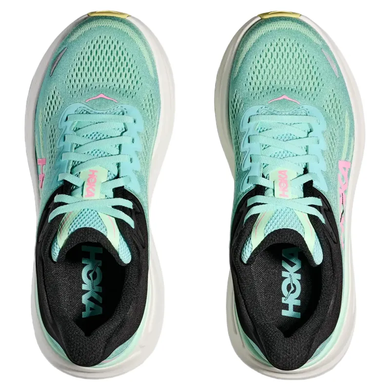 Hoka Bondi 9 Women's Running Shoes in Blue Spark/Mint Fluorite-3