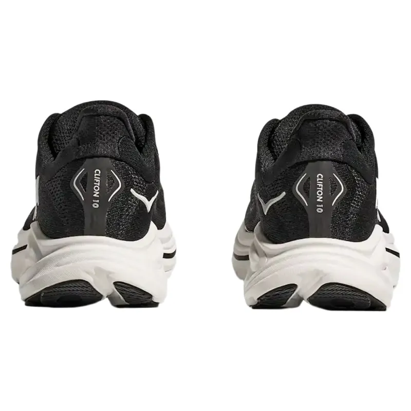 Hoka Clifton 10 Women's Wide Running Shoes in Black / White-2