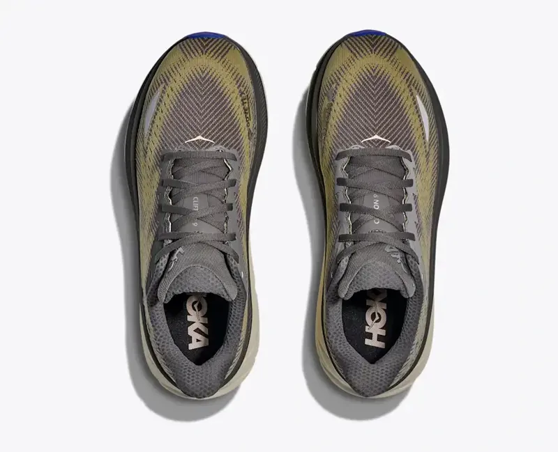 Hoka Clifton 9 GTX Mens Running Shoes in Gravel / Eggshell-1