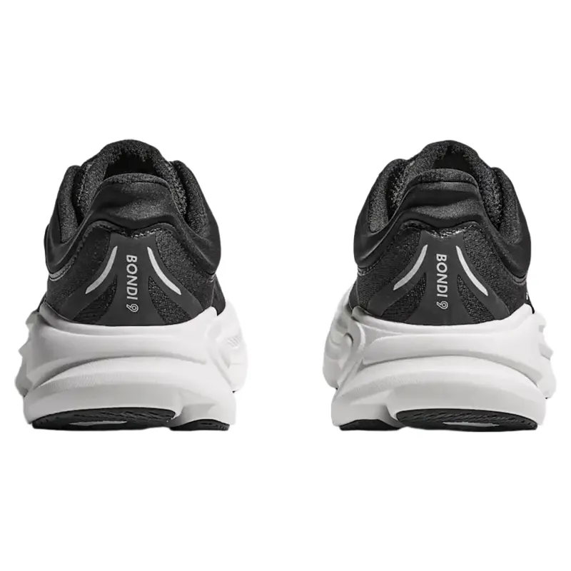 Hoka Mens Bondi 9 Shoes in Black / White-4