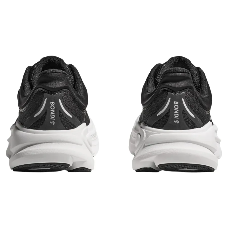 Hoka Mens Bondi 9 Wide Fit Shoes 8 in Black / White-4