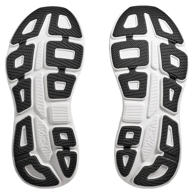 Hoka Mens Bondi 9 Wide Fit Shoes 8 in Black / White-6