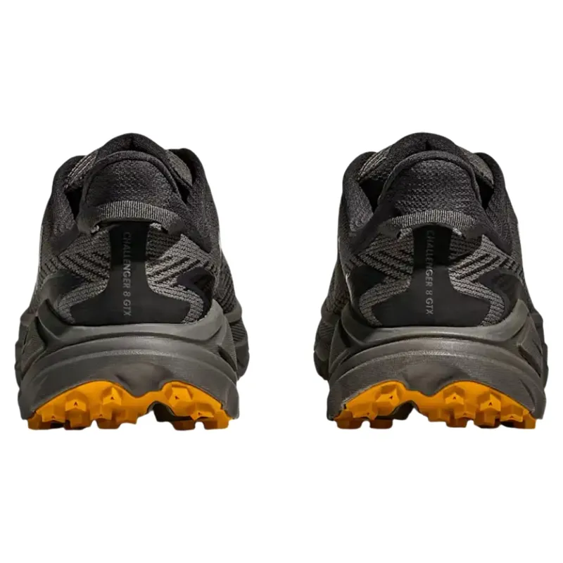 Hoka Mens Challenger 8 GTX Shoes in Asphalt Grey / Varsity Yellow-2
