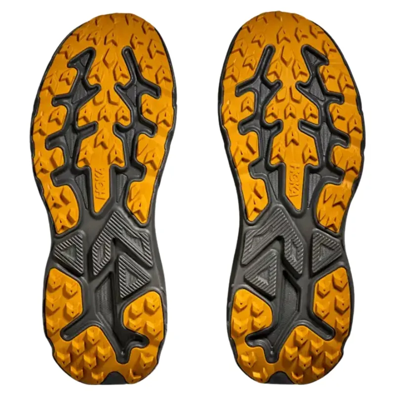 Hoka Mens Challenger 8 GTX Shoes in Asphalt Grey / Varsity Yellow-3