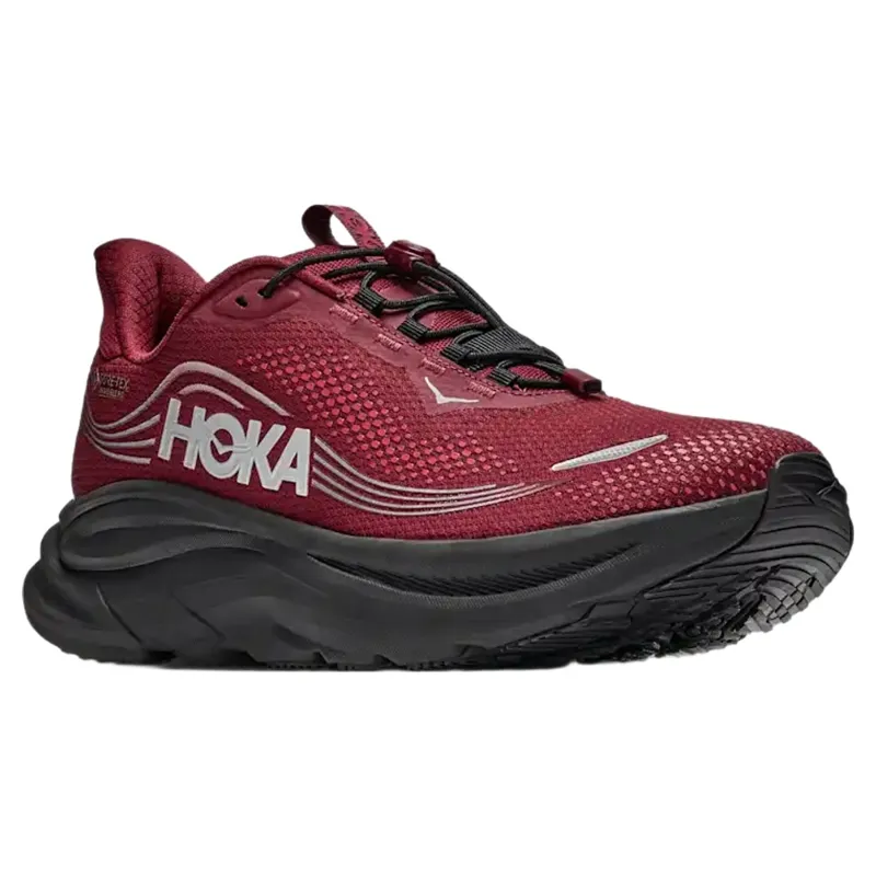Hoka Mens Clifton 11 GTX in Varsity Burgundy / Carbon Black-5