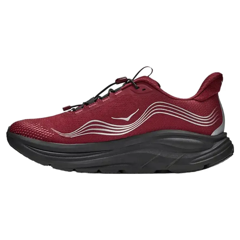 Hoka Mens Clifton 11 GTX in Varsity Burgundy / Carbon Black-7