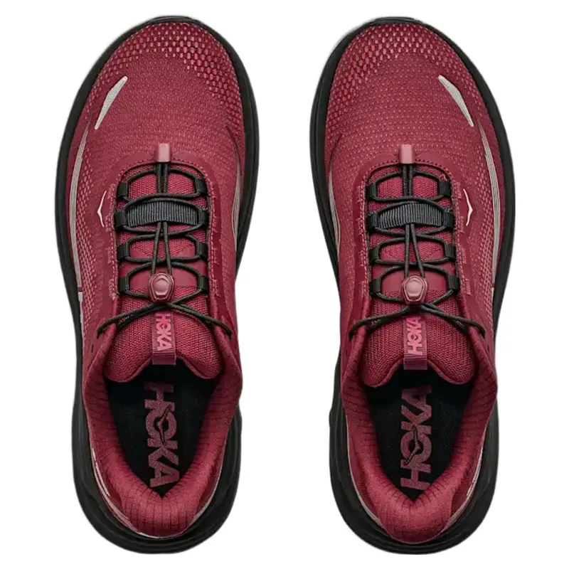 Hoka Mens Clifton 11 GTX in Varsity Burgundy / Carbon Black-1