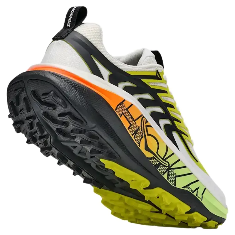 Hoka Mens Stinson 8 Running Shoes in Frost / Black-3