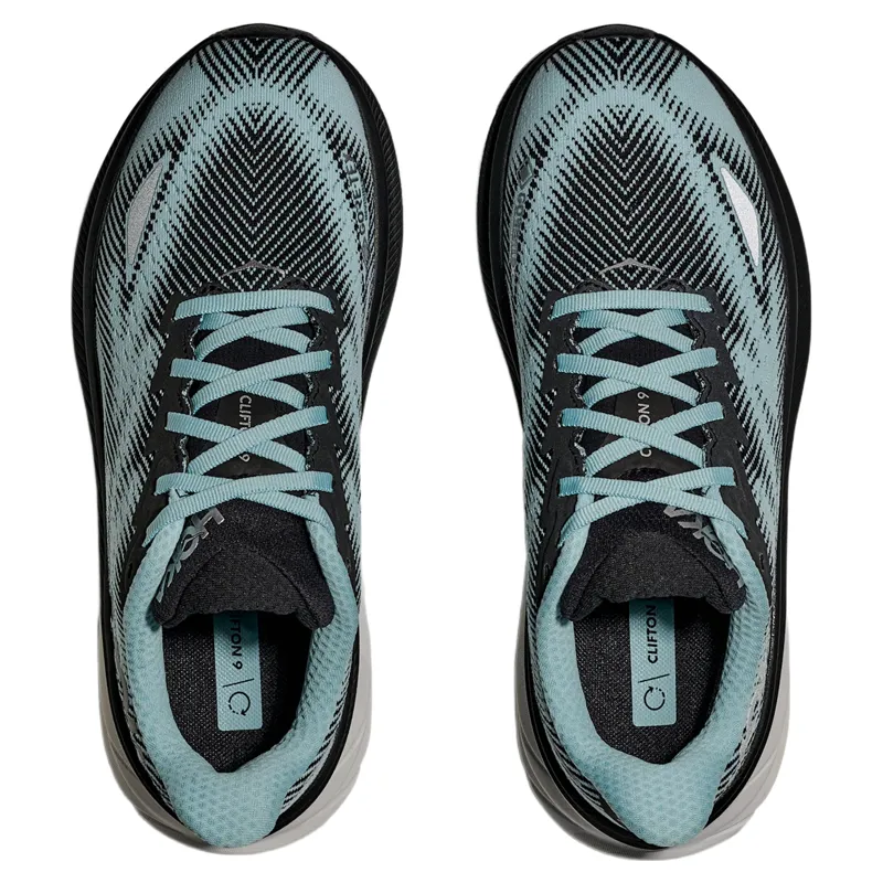 Hoka Women's Clifton 9 GTX Road Shoe in Black / Raindrop-1