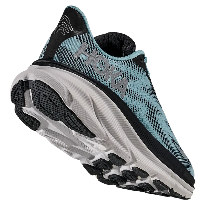 Hoka Women's Clifton 9 GTX Road Shoe in Black / Raindrop-3