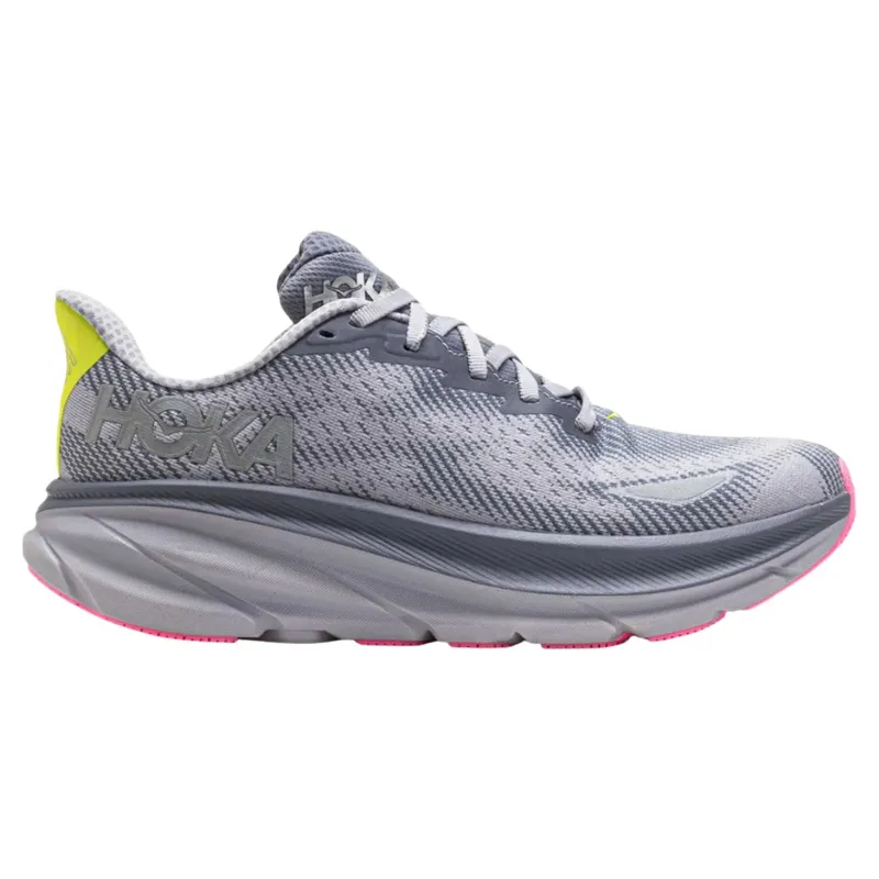 Hoka Women's Clifton 9 GTX Road Shoe in Grey Skies / Foggy Grey