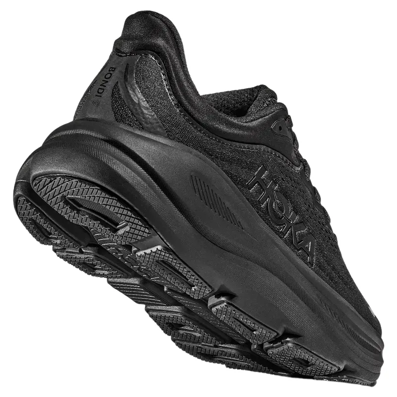 Hoka Womens Bondi 9 Shoes 6 in Black-3