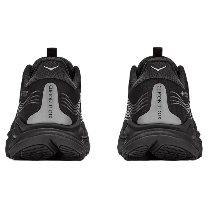 Hoka Womens Clifton 11 GTX Shoes in Black / Black-4
