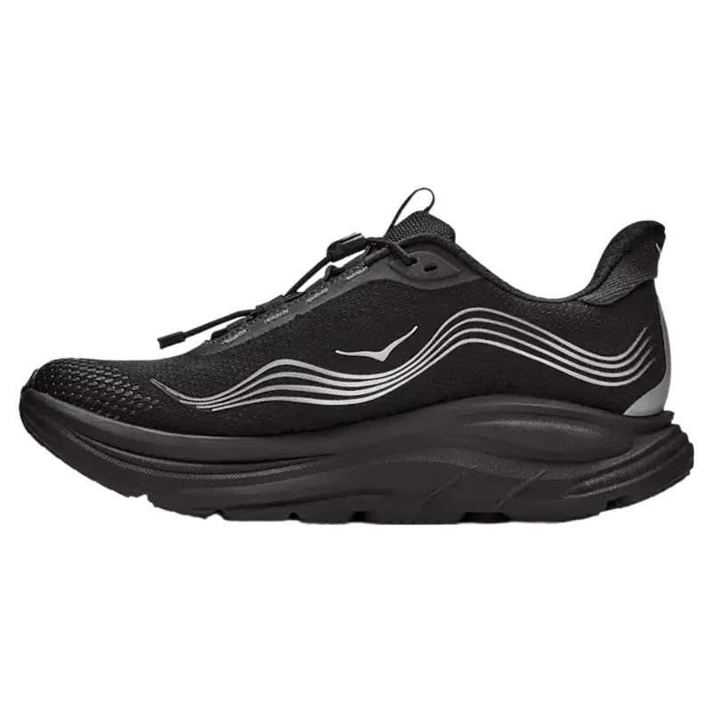 Hoka Womens Clifton 11 GTX Shoes in Black / Black-7