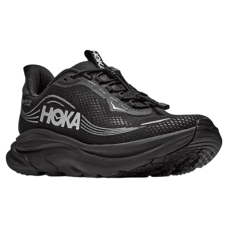 Hoka Womens Clifton 11 GTX Shoes in Black / Black-5