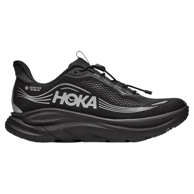 Hoka Womens Clifton 11 GTX Shoes in Black / Black