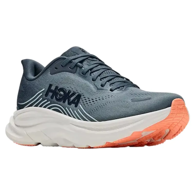Hoka Womens Clifton 11 Trainer in Faded Navy / Glimmering Blue-4