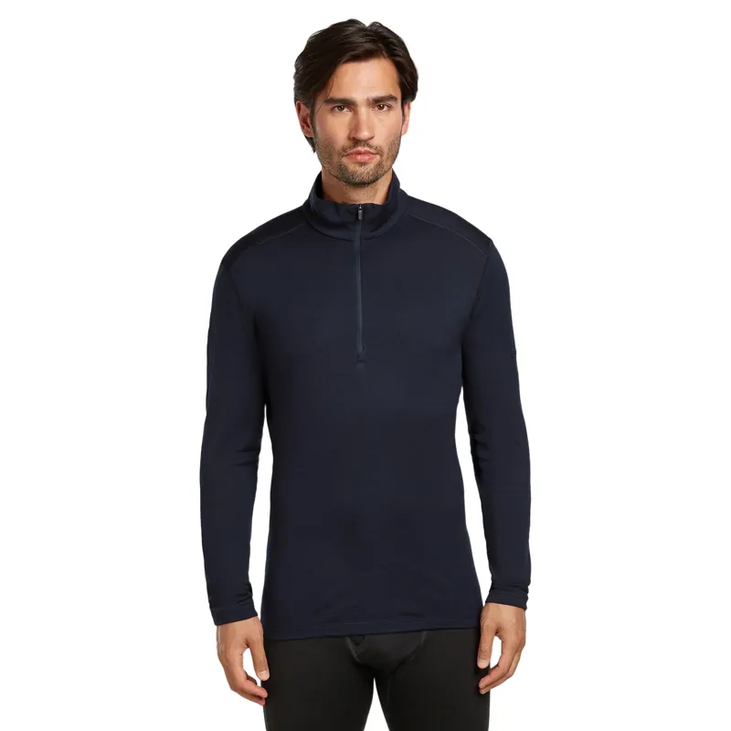 Icebreaker Mens 260 Tech Base Layer Top Long Sleeve Half Zip in Midnight Navy