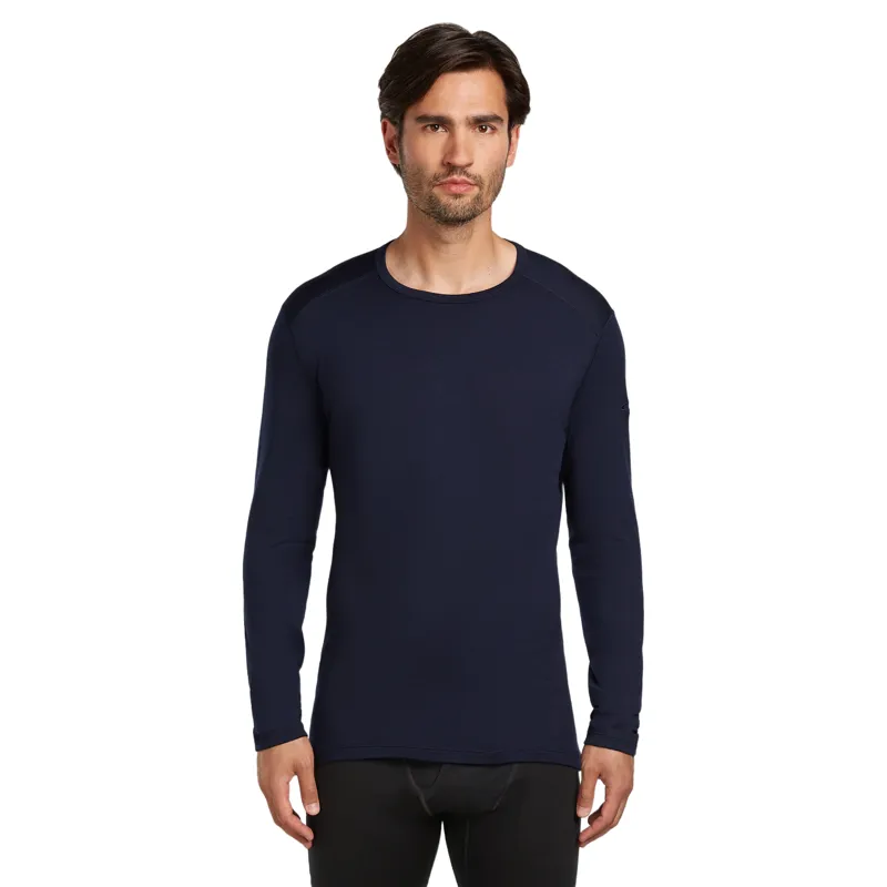 Icebreaker Mens 260 Tech Long Sleeve Crewe Top in Midnight Navy