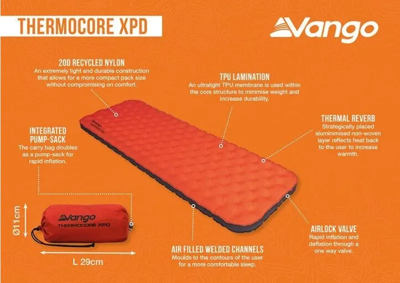 Vango Thermocore XPD in Rocket Red-3