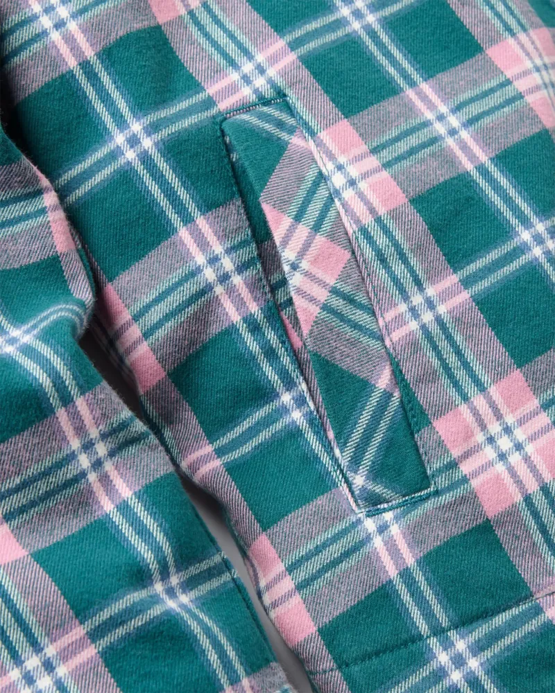 Passenger Womens Stella Organic Cotton L/S Shirt 2 in Mediterranean / Pink Haze Check-2