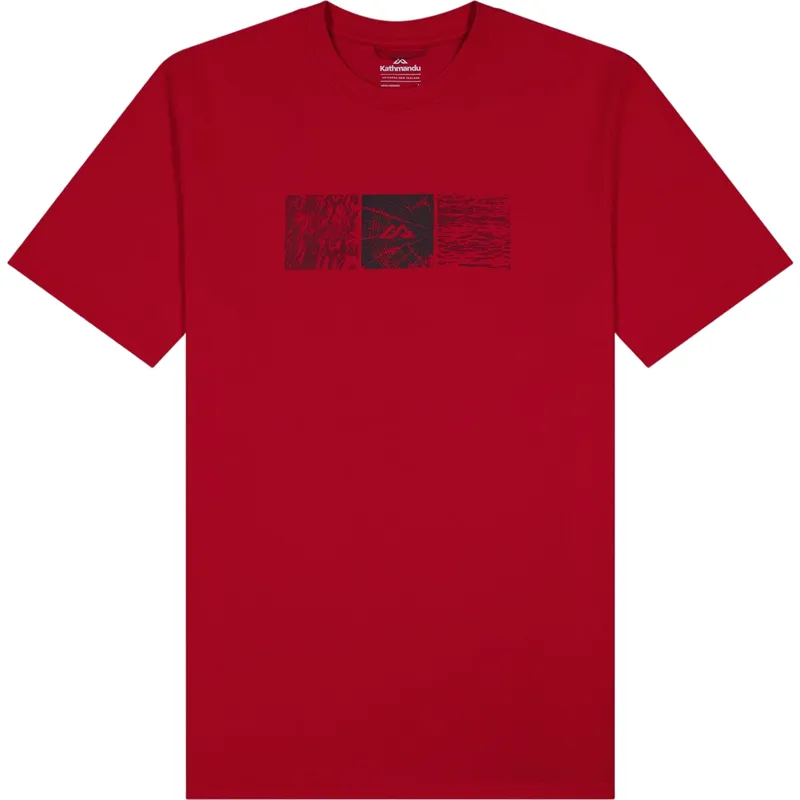 Kathmandu Men's Photo Scape Organic Cotton T-Shirt in Spicy Chilli