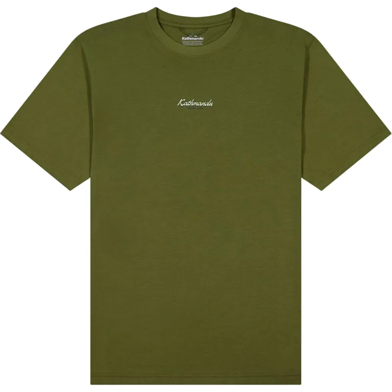 Kathmandu Men's River Organic Cotton S/S Tee in Dark Fern