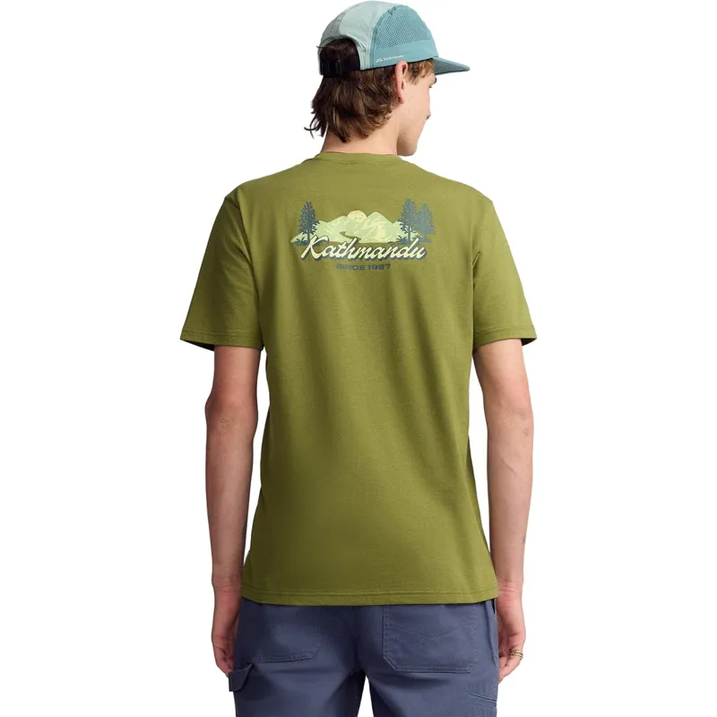 Kathmandu Men's River Organic Cotton S/S Tee in Dark Fern-3