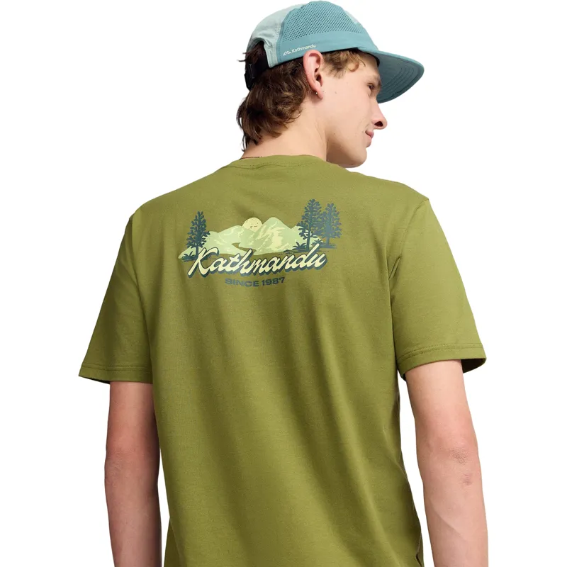 Kathmandu Men's River Organic Cotton S/S Tee in Dark Fern-4