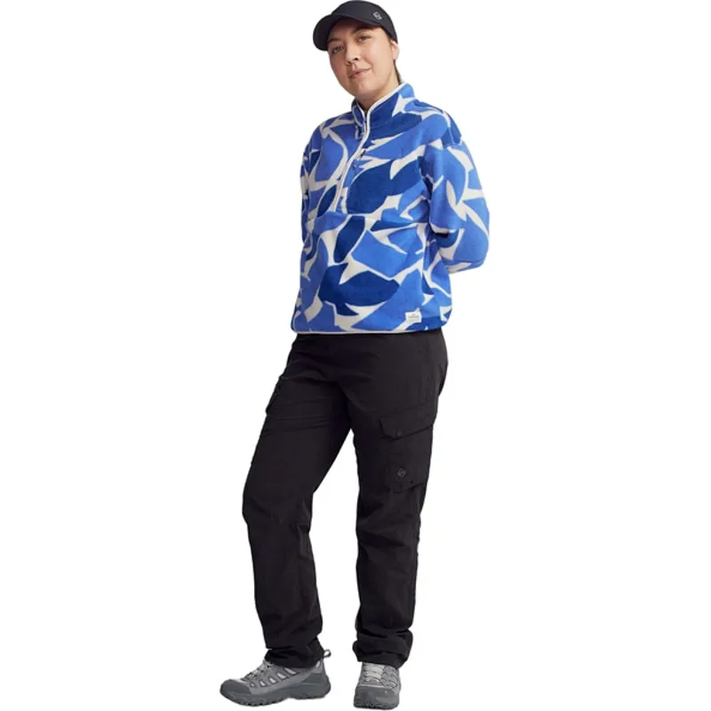 Kathmandu Womens Trailhead Fleece 1/4 Zip in Dark Peri Forest Floor-1