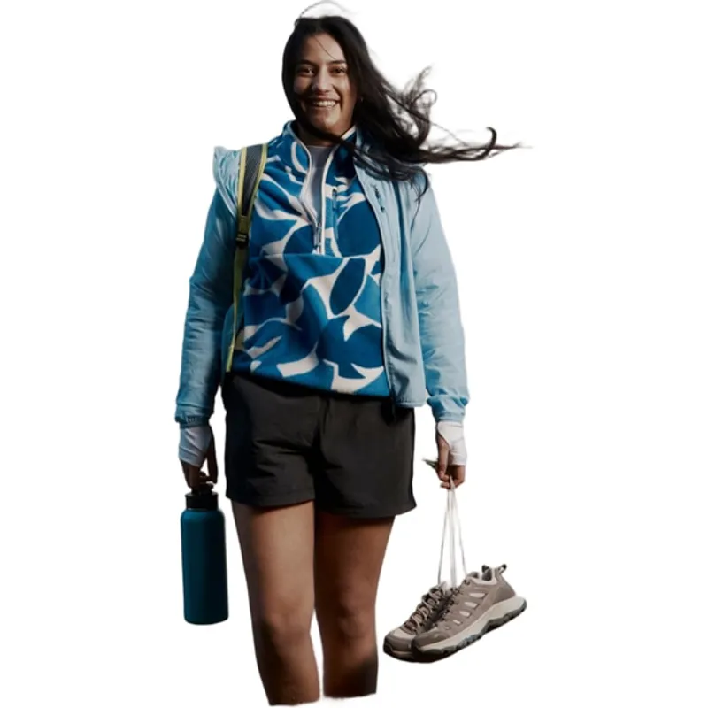 Kathmandu Womens Trailhead Fleece 1/4 Zip in Dark Peri Forest Floor-4