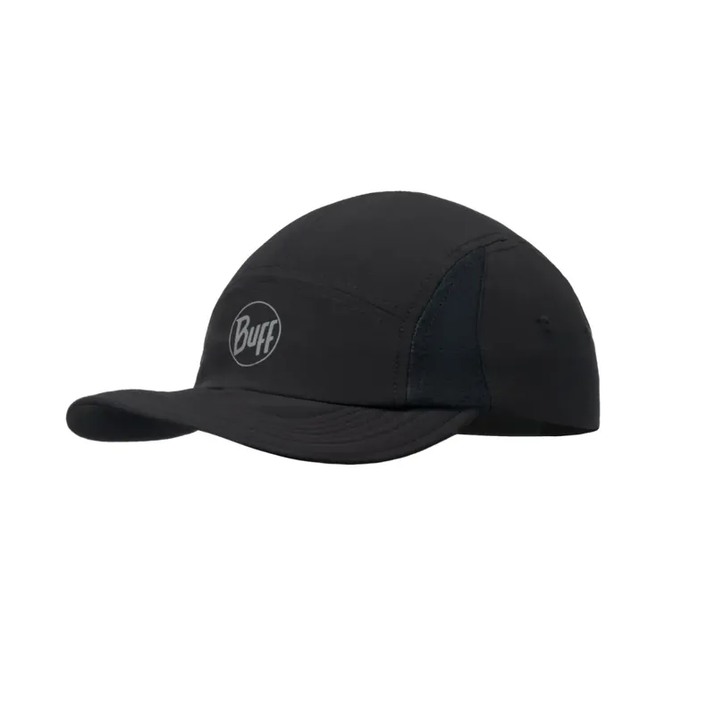 Buff 5 Panel Go Cap in Solid Black