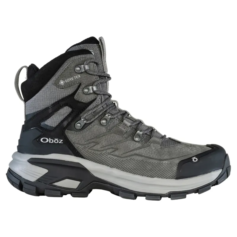 Oboz Mens Bridger Ridge Mid GTX Waterproof Hiking Boots UK 8.5 in Gunmetal / Black