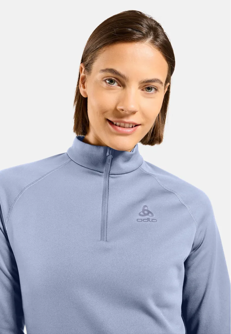 Odlo Besso Long Sleeve Half-Zip Mid Layer Women's in Blue Heron-2