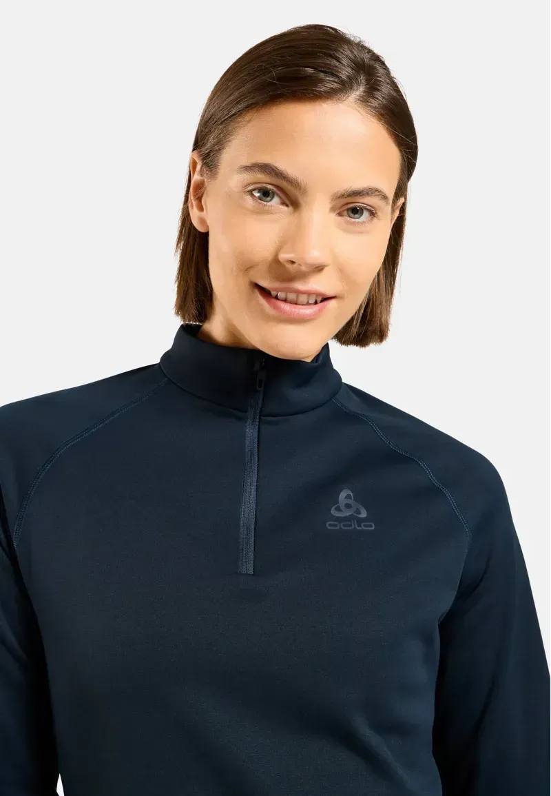 Odlo Besso Long Sleeve Half-Zip Mid Layer Women's in Dark Sapphire-2