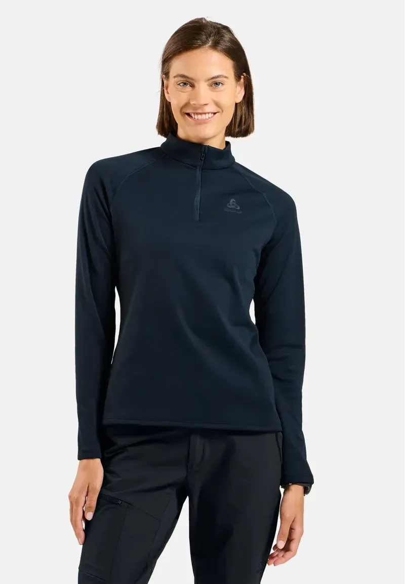 Odlo Besso Long Sleeve Half-Zip Mid Layer Women's in Dark Sapphire-3