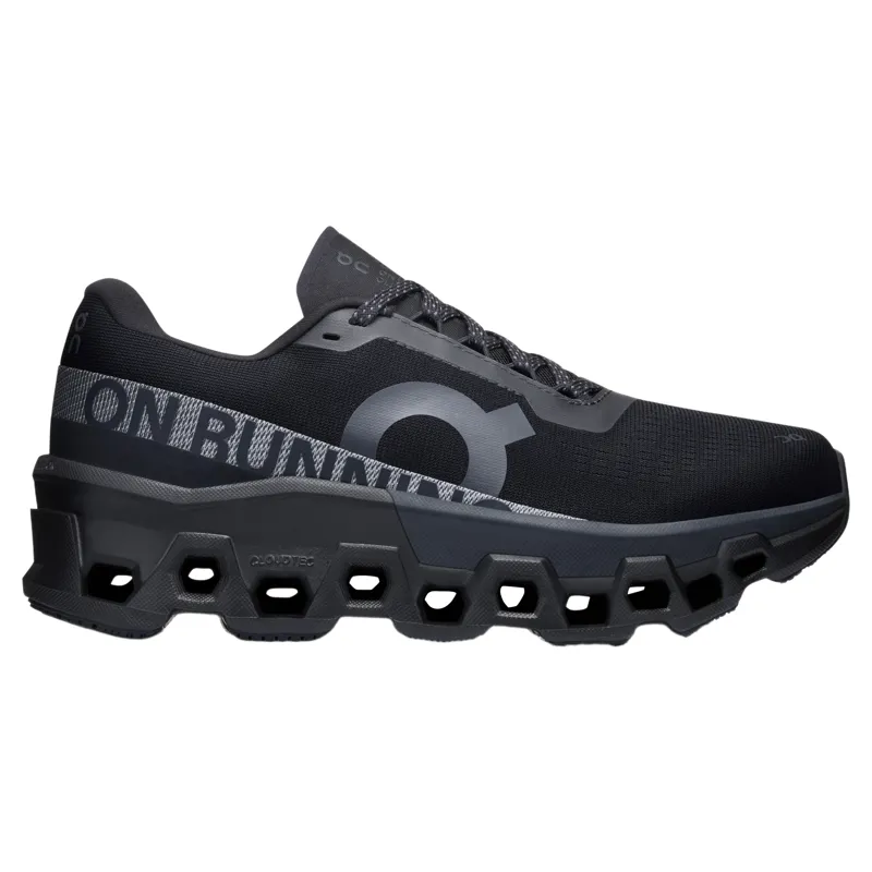 On Womens Cloudmonster 2 Road Runners 6 in Black / Eclipse