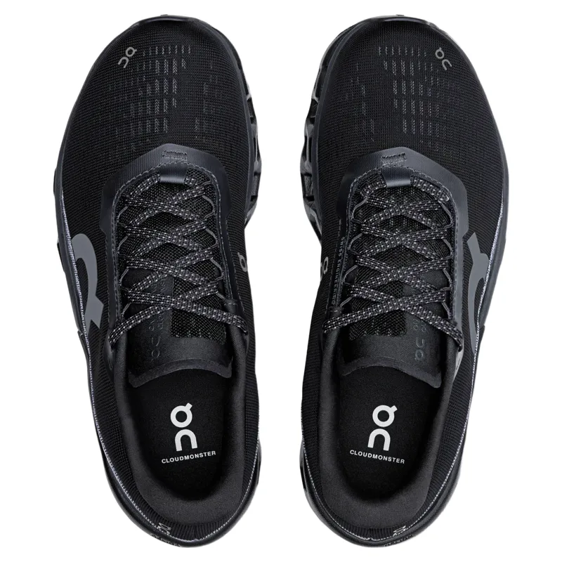 On Womens Cloudmonster 2 Road Runners 6 in Black / Eclipse-3