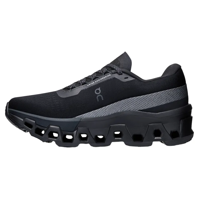 On Womens Cloudmonster 2 Road Runners 6 in Black / Eclipse-1