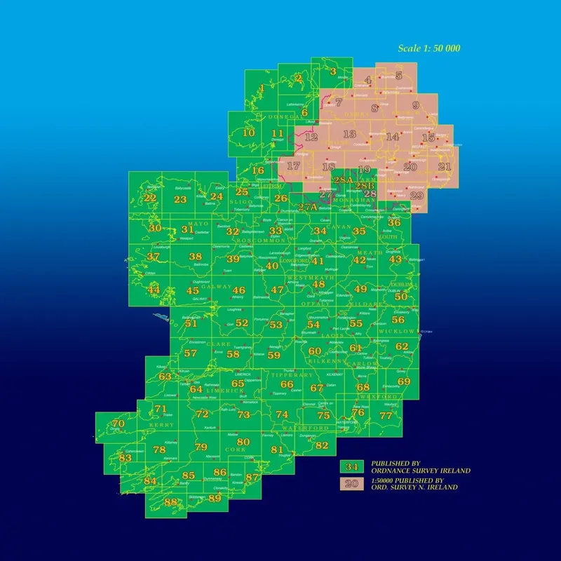 OSI Discovery Series Sheet 59 Clare Offaly Tipperary Map 4th Edition 2023 in Blue-1