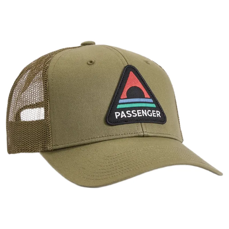 Passenger Elements Core Trucker Triangle Patch Cap in Khaki