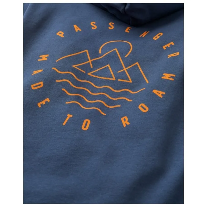 Passenger Mens Escapism Recycled Cotton Hoodie in Rich Navy-5