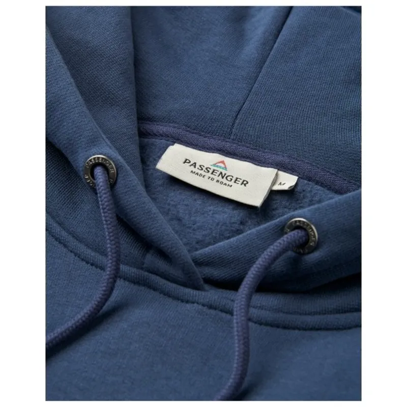 Passenger Mens Escapism Recycled Cotton Hoodie in Rich Navy-2