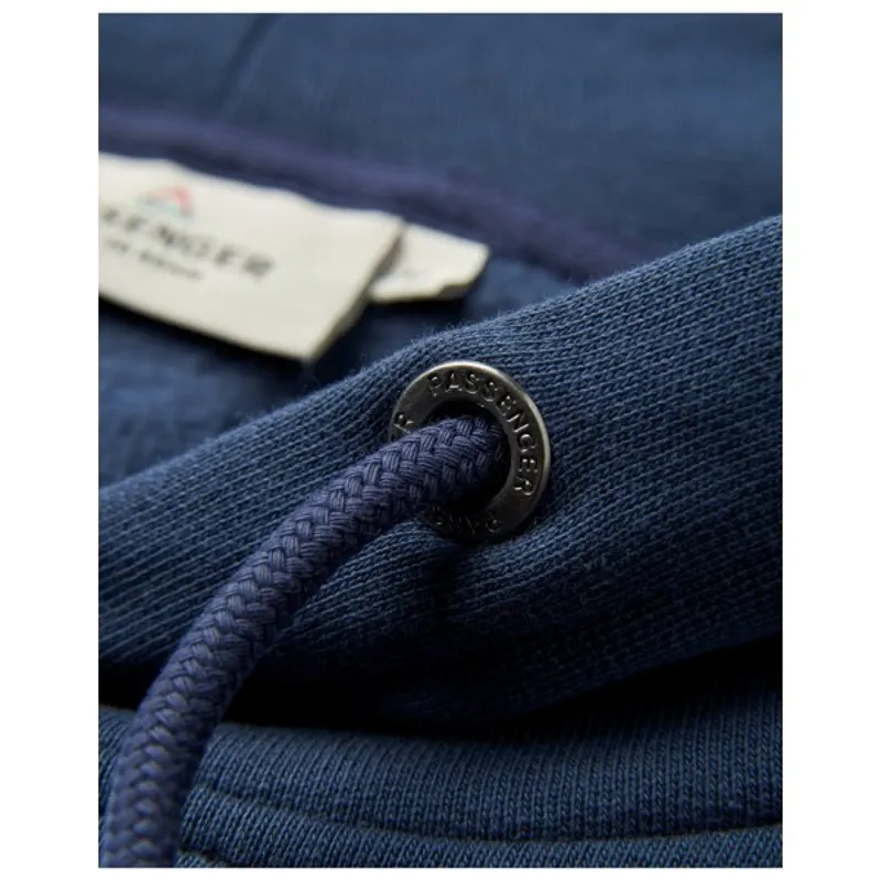 Passenger Mens Escapism Recycled Cotton Hoodie in Rich Navy-4