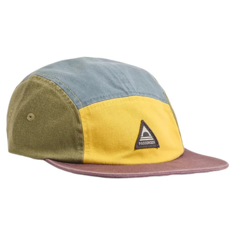 Passenger Fixie Organic 5 Panel Cap 2 in Dusty Ochre / Stormy Blue